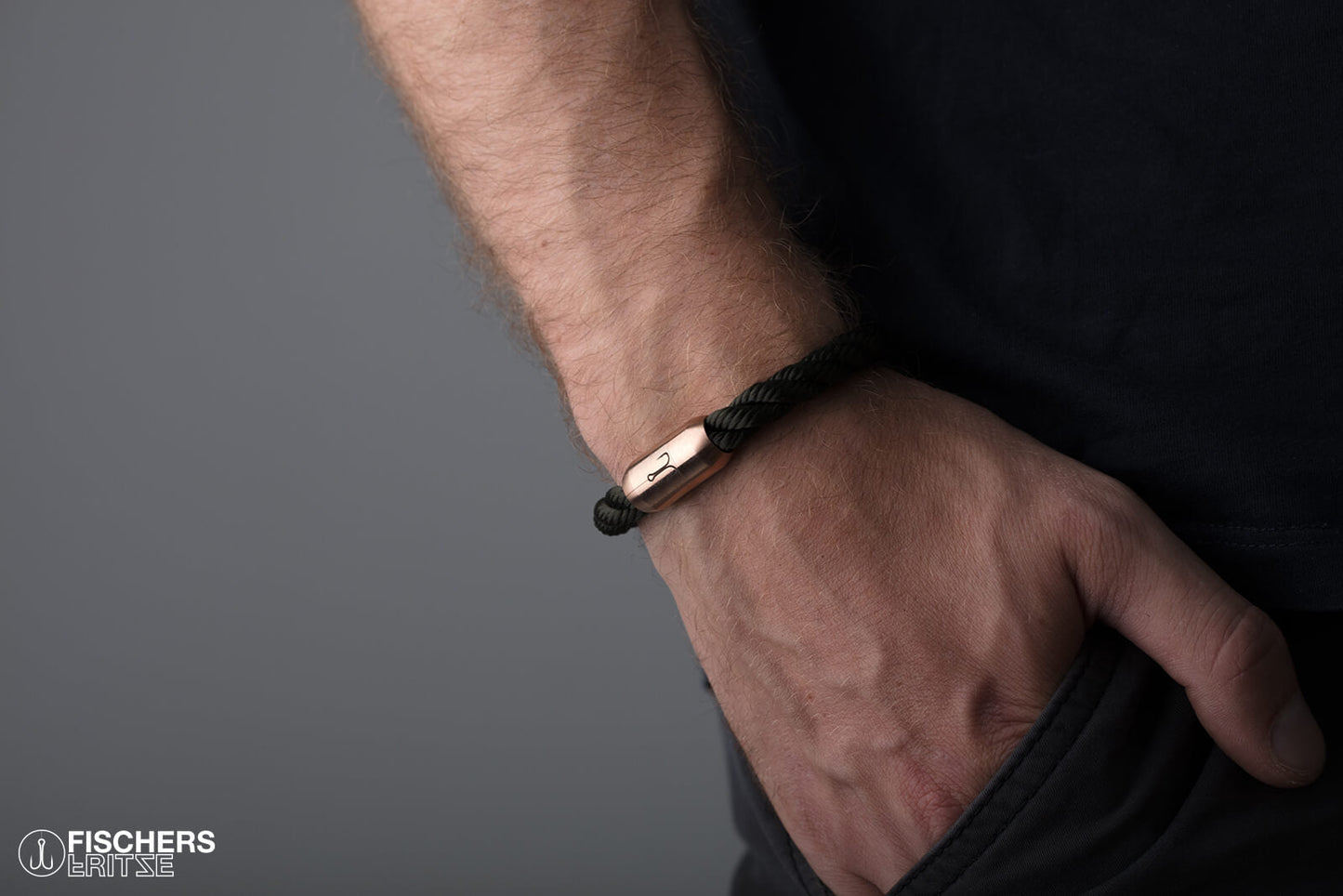 fischers fritze armband koenigsmakrele segeltau olivgruen gedreht flemming