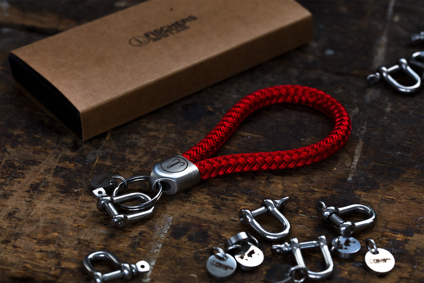 fischers fritze schluesselanhaenger keychain segeltau rot