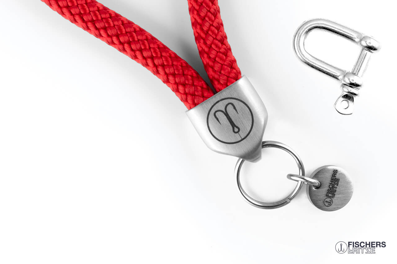 fischers fritze segeltau keychain schluesselanhaenger anker rot 2