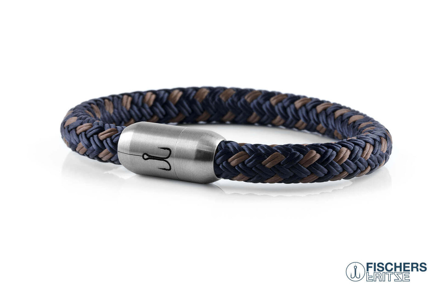Armband marineblau silbergrau von Fischers Fritze, aus Segeltau