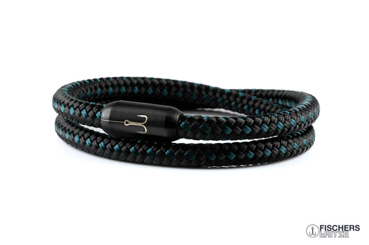 armband fischers fritze torpedogarnele friedrich schwarz petrol segeltau magnetverschluss maritim