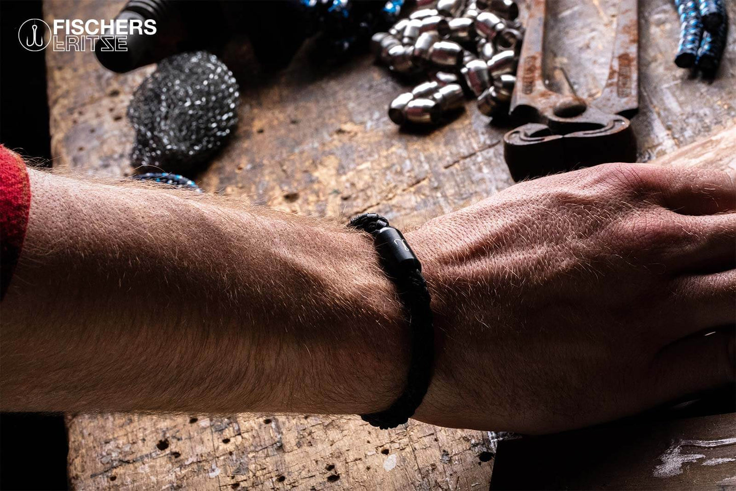 Leather Torpedo Crab Fiene - Black Braided