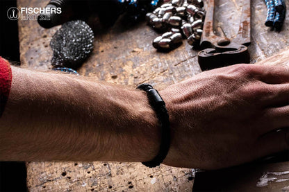 Leather Torpedo Crab Fiene - Black Braided