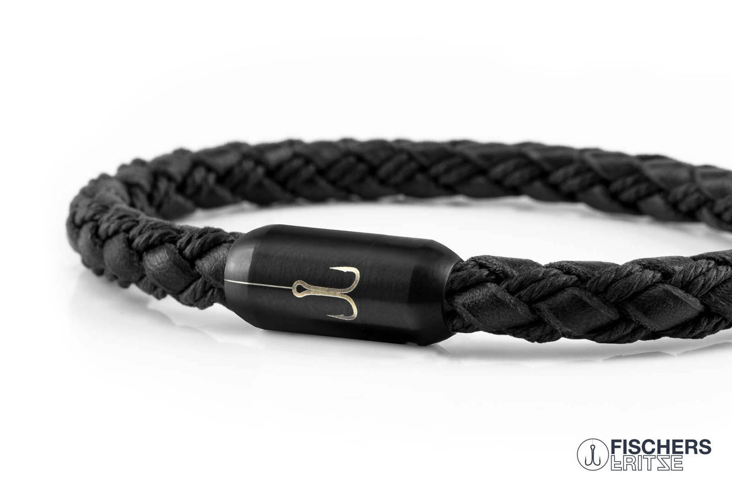Leather Torpedo Crab Fiene - Black Braided