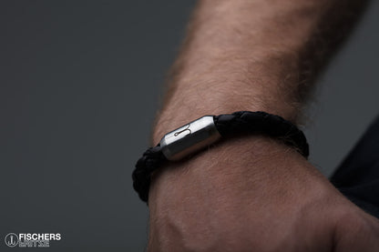 fischers fritze armband makrele leder baumwolle schwarz fried