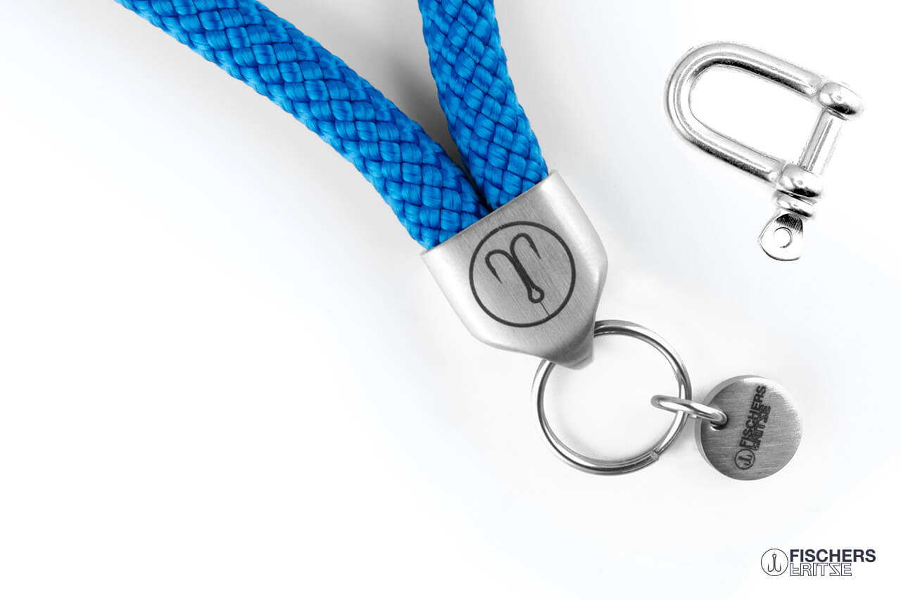 fischers fritze segeltau keychain schluesselanhaenger anker stahlblau 2