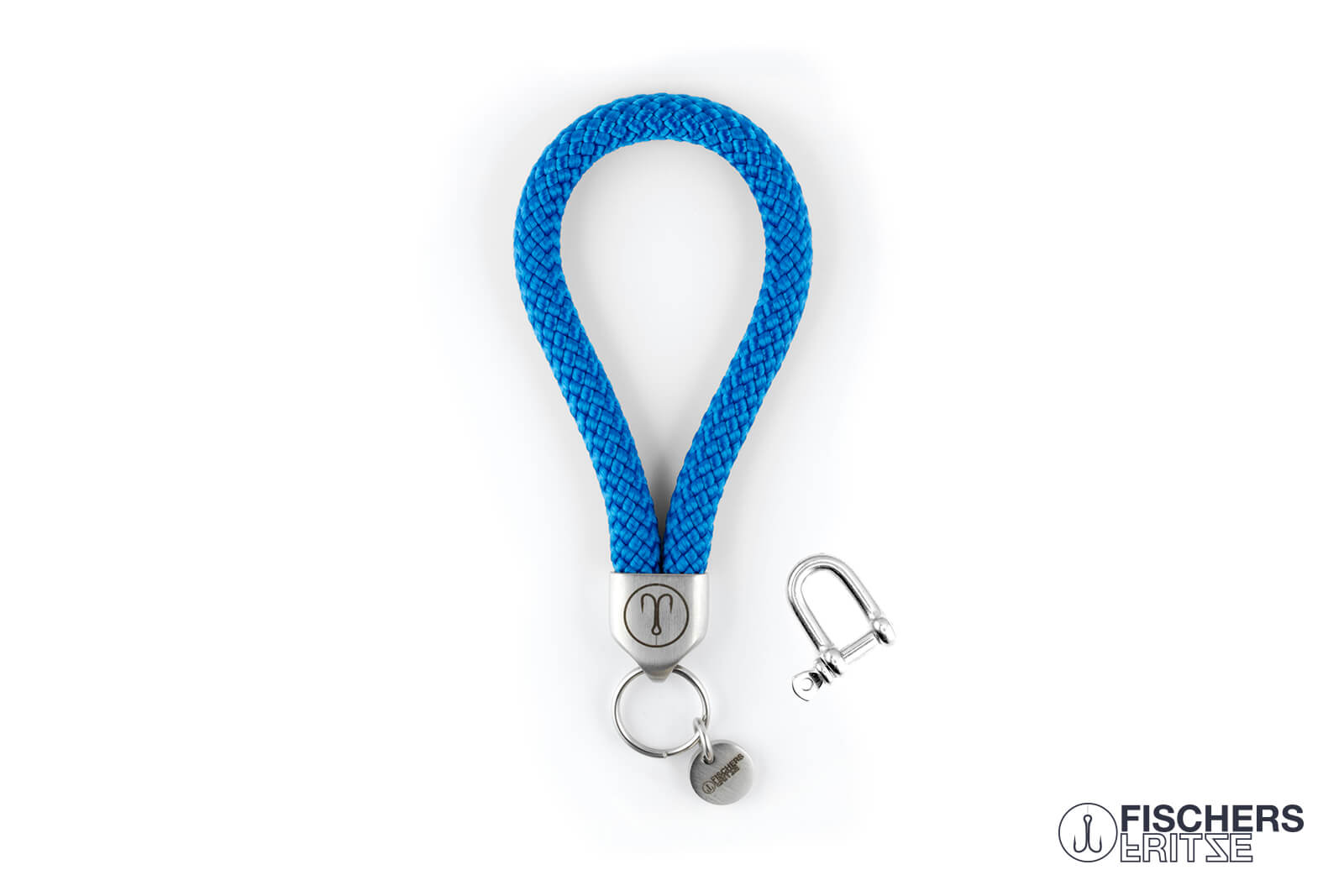 fischers fritze segeltau keychain schluesselanhaenger anker stahlblau